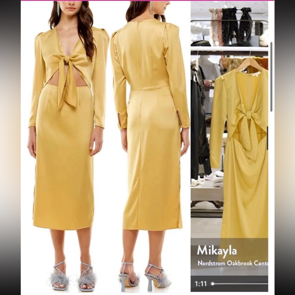 nwt Gold tie wayf dress